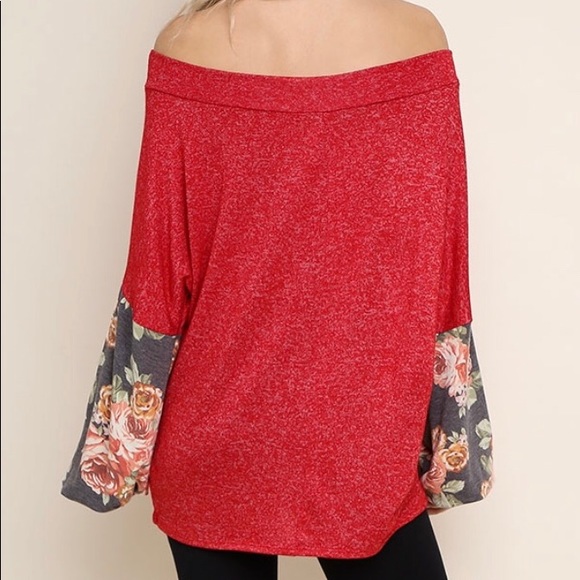 Off Shoulder Floral Print Tunic - Picture 6 of 8